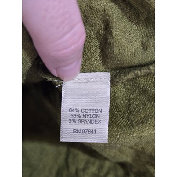 J. JILL Floral Textured Long Sleeve Stretchy Top Medium Green Christmas Holiday - Picture 8 of 13